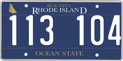 RI license plate 113104
