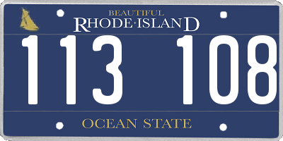 RI license plate 113108
