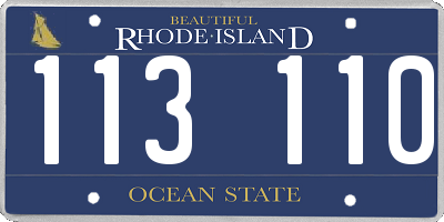 RI license plate 113110