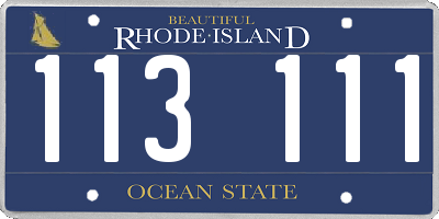 RI license plate 113111