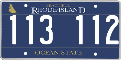 RI license plate 113112