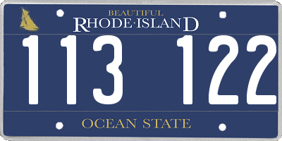 RI license plate 113122
