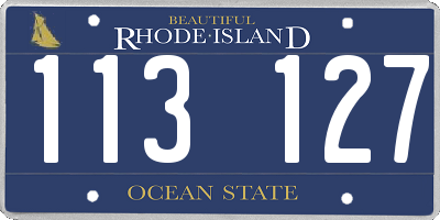 RI license plate 113127