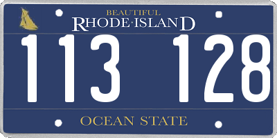 RI license plate 113128