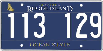 RI license plate 113129