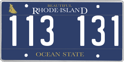 RI license plate 113131