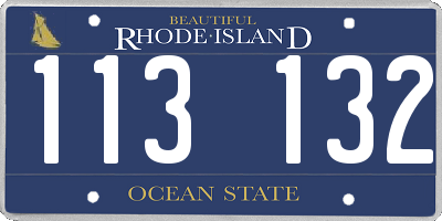RI license plate 113132
