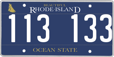 RI license plate 113133