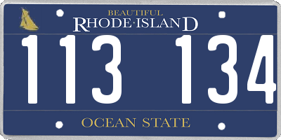 RI license plate 113134