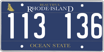 RI license plate 113136