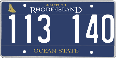 RI license plate 113140
