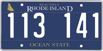 RI license plate 113141