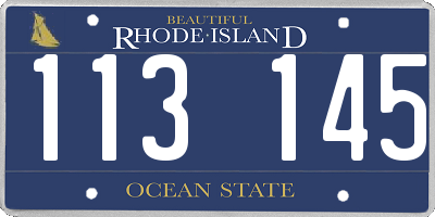 RI license plate 113145