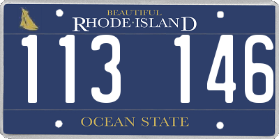 RI license plate 113146