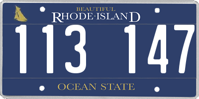 RI license plate 113147