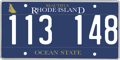 RI license plate 113148