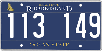 RI license plate 113149