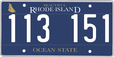 RI license plate 113151