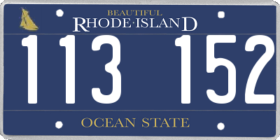 RI license plate 113152