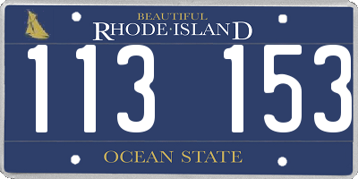 RI license plate 113153
