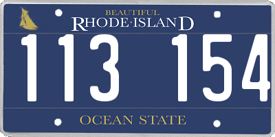 RI license plate 113154