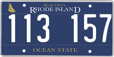 RI license plate 113157