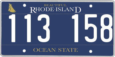 RI license plate 113158