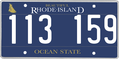 RI license plate 113159