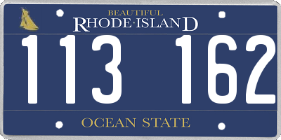 RI license plate 113162