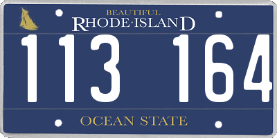 RI license plate 113164