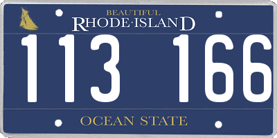 RI license plate 113166