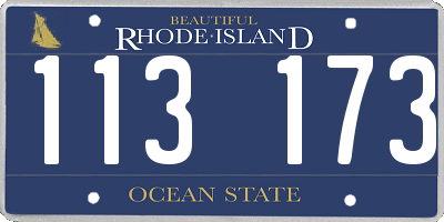 RI license plate 113173