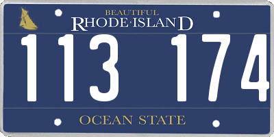 RI license plate 113174