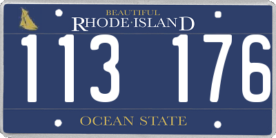 RI license plate 113176