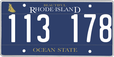 RI license plate 113178