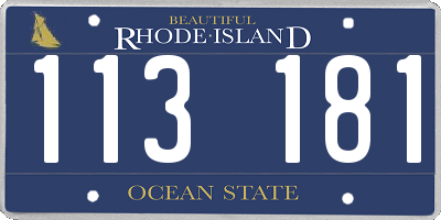 RI license plate 113181