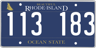 RI license plate 113183