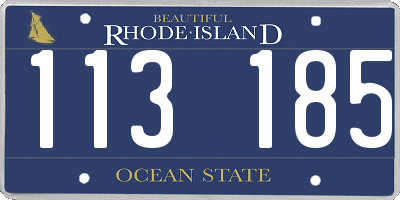 RI license plate 113185