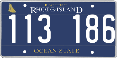 RI license plate 113186