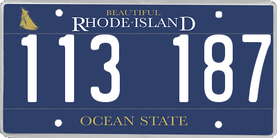 RI license plate 113187