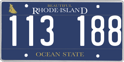 RI license plate 113188