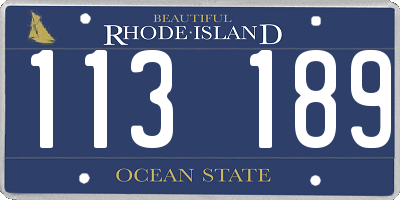 RI license plate 113189