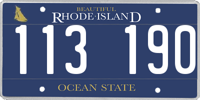 RI license plate 113190