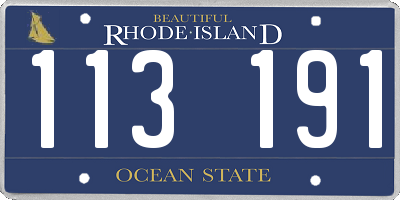 RI license plate 113191