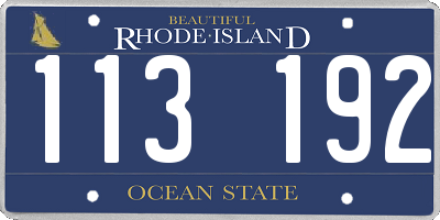 RI license plate 113192