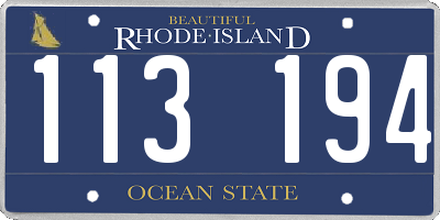 RI license plate 113194