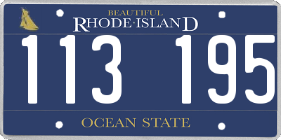 RI license plate 113195