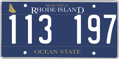RI license plate 113197