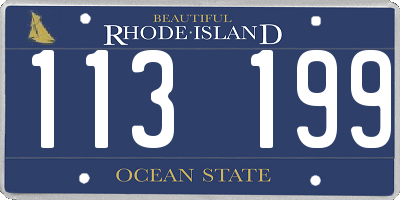 RI license plate 113199