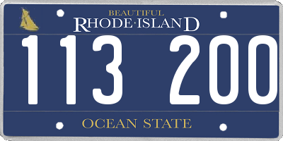 RI license plate 113200